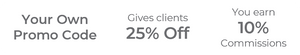 Puraclenz affiliates use their own promo code to give clients 25% Off and you earn a 10% commission